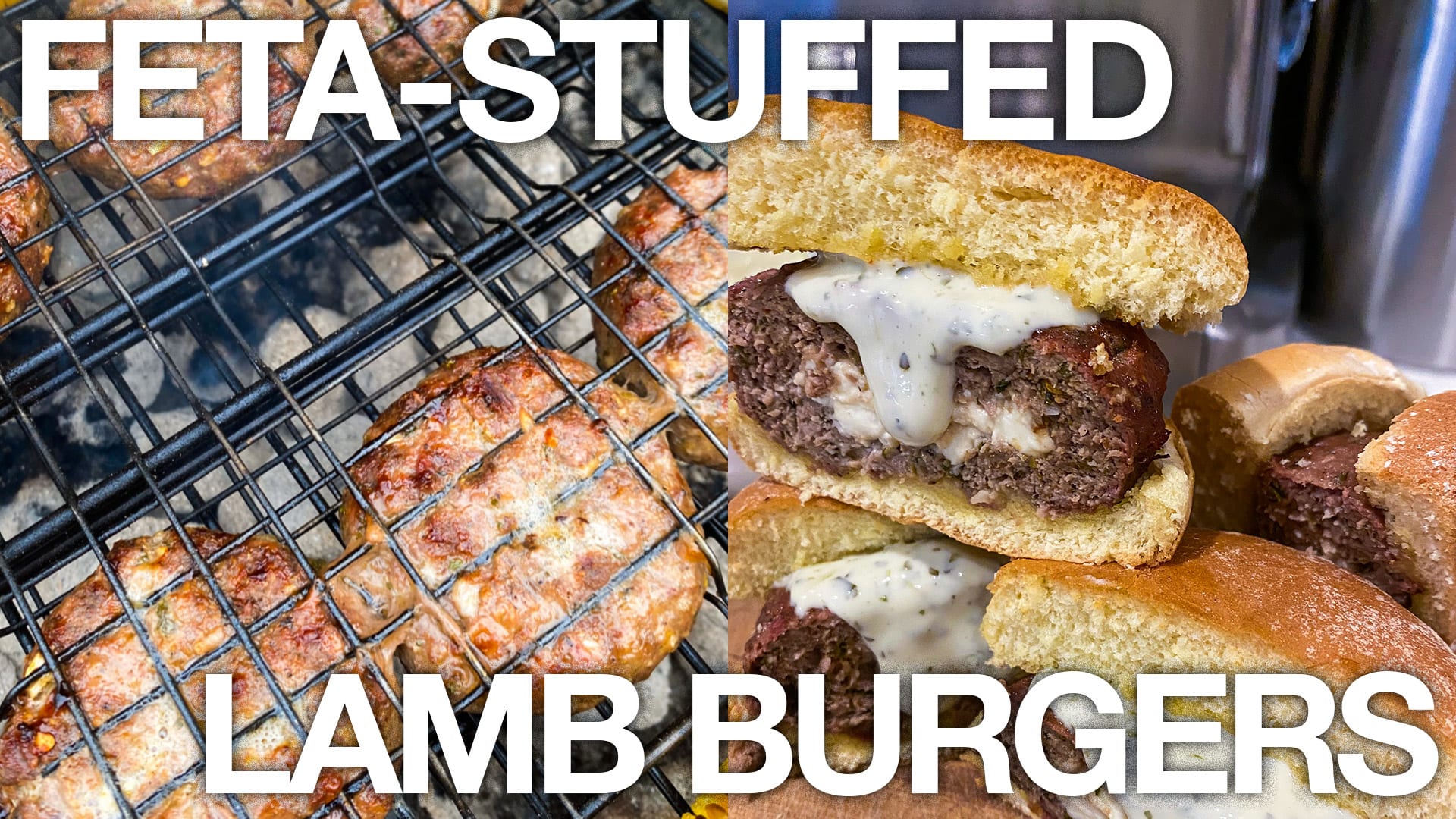 Feta Cheese Stuffed Grilled Lamb Burgers